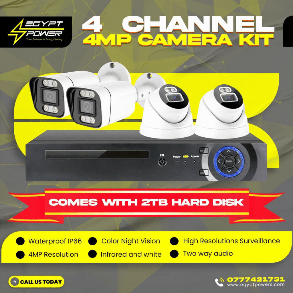 a video camera kit with a yellow and black background